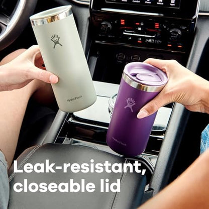Hydro Flask Travel Coffee Cup – Insulated Stainless Steel, Non-Spill, Leak Resistant to-Go Tumbler 20 Oz Beachplum Purple