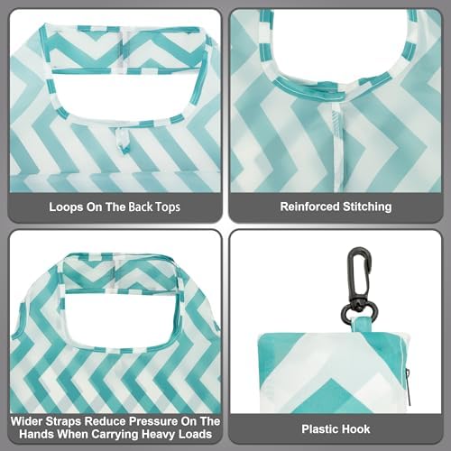 HOLYLUCK Reusable Grocery Bags,Heavy Duty Foldable Shopping Tote Bag (Standard, Geometric Patterns)