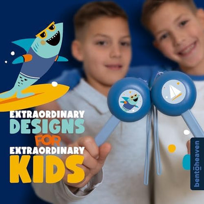 Bentoheaven Kids Utensils Set with Case, Reusable Fork & Spoon, Shark