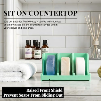 Soap Holder for Shower Wall, 3-Compartment Soap Dish [Patent Pending]