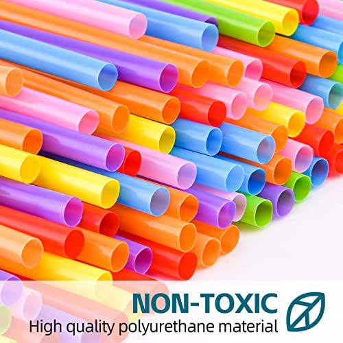 [Individually Wrapped] 100 Pcs Colorful Flexible Plastic Straws