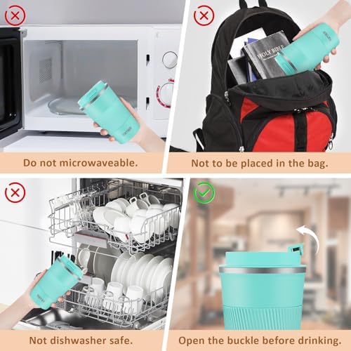 KETIEE Travel Mug 12oz: Vacuum Insulated Coffee Mug with Leakproof Lid