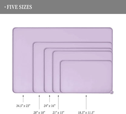 Reopet Waterproof Pet Feeding Mat with High Raised Edges, Heavier and Thicker Placemats for Cat Dog Water Bowl with BPA Free, Dogs Cats Food Mats for Messy Drinkers to Prevent Spill and Protect Floors