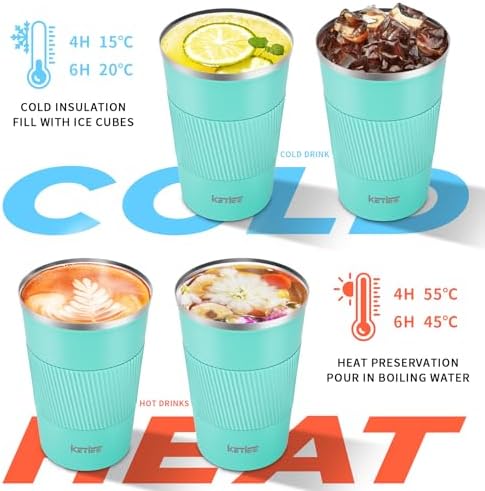 KETIEE Travel Mug 12oz: Vacuum Insulated Coffee Mug with Leakproof Lid