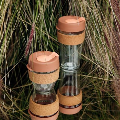 KeepCup Brew Cork, Reusable Glass Tumbler with Natural Cork, Grande Coffee Cup 16oz / 454ml - Frappe