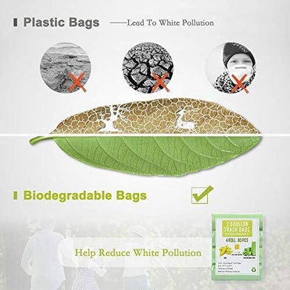 Jaoul Trash Bags 2.6 Gallon, Small Garbage Bags, Strong & Unscented Mini Trash Bags for Kitchen, Bathroom, Office, Restroom, Car, Black, 80 Counts