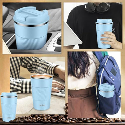 KETIEE Travel Coffee Mug 12oz: Insulated Coffee Cup with Leakproof Lid