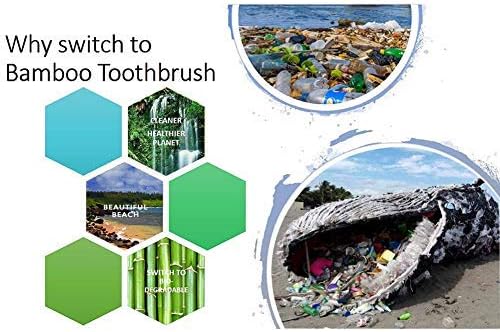 12 Pack Bamboo Toothbrushes, Biodegradable Bamboo Toothbrush, BPA Free Soft Bristles, Eco-Friendly Compostable Natural Wooden Toothbrush, Organic Charcoal Wood ToothBrushes (Multi-Color)