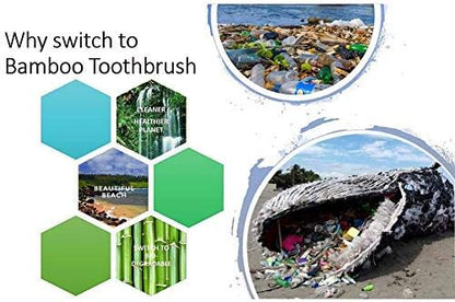 12 Pack Bamboo Toothbrushes, Biodegradable Bamboo Toothbrush, BPA Free Soft Bristles, Eco-Friendly Compostable Natural Wooden Toothbrush, Organic Charcoal Wood ToothBrushes (Multi-Color)