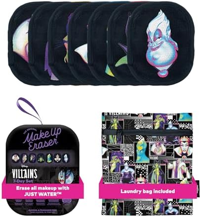 MakeUp Eraser The Original 7-Day Set, Erase All Makeup with Just Water, Including Waterproof Mascara, Eyeliner, Foundation, Lipstick, and More! Disney Villains, 7 ct.