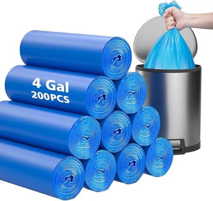 AYOTEE Compostable Trash Bags 4 Gallon 200 Packs, Biodegradable, Blue Compost Bags