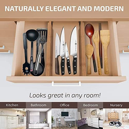 6-Pack Drawer Dividers 2.6-Inch High Dresser Drawer Organizer 16 to 22 Inch