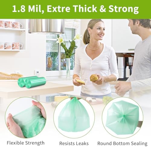13 Gallon Tall Kitchen Trash Bags - Heavy Duty Leak-Resistant - 80 Count