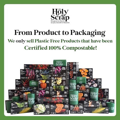 Medium Compostable Drawstring Trash Bags - 6-8 Gallon, 90 Pack | Plastic-Free Kitchen & Bathroom Garbage Bags with Drawstring Handles | Thick Bin Bag Liners for Green & Food Waste