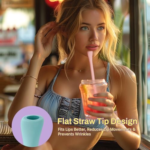 NiHome 6PCS Silicone Anti-Wrinkle Straws Fit for Stanley 40oz 30oz Tumblers