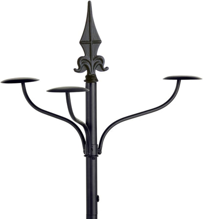 Displays2go Wrought Iron Hat and Coat Rack, Rotates, Total of 31 Hooks, Multi-Tiered, Black, 73" H x 20" W x 20" D