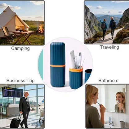 Toothbrush Travel Case, 2-in-1 Toothbrush Holder with Mouthwash Cup