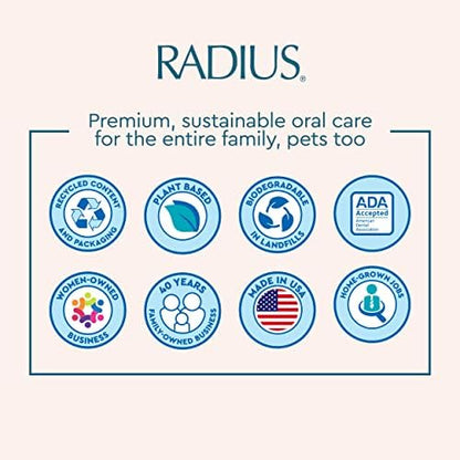 RADIUS Toothbrush Original Big Brush BPA Free and ADA Accepted - Right Hand - Black case