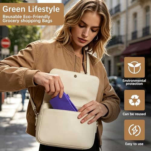 Reusable Grocery Bags 12.6 * 6.3 * 11.8 in - Non Woven Totes Bag with Reinforced Handles, Shopping Bags Bulk