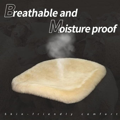 LLB Genuine Sheepskin Car Seat Cushion Seat Covers for Cars Trucks SUV Comfort Seat Protector Pad for Car Driver Seat Car Accessories for Women Office Chair Car Decor (Pearl Front Seat Cushions-2 Pcs)