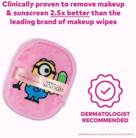 The Original MakeUp Eraser 7-Day Set, Erase All Makeup With Just Water, Including Waterproof Mascara, Eyeliner, Foundation, Lipstick, Sunscreen, and More! (Minions), 7ct.