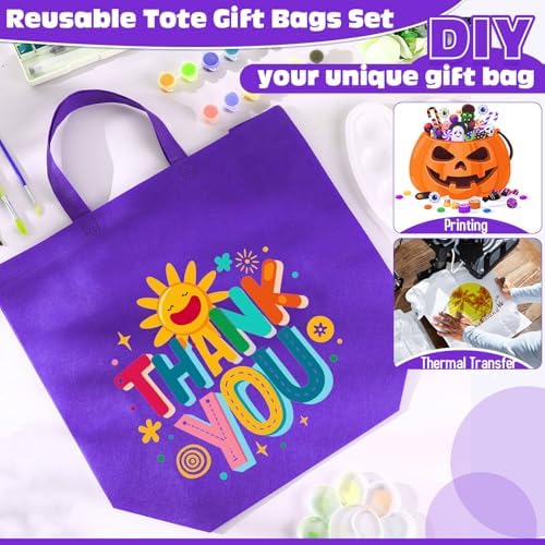 Windyun Reusable Grocery Bags Large Non Woven Shopping Bags with Handles Foldable Portable Tote, 16x6x12 Inch
