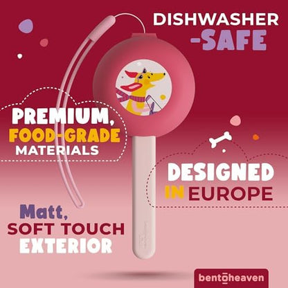 Bentoheaven Kids Utensils Set with Case, Reusable Fork & Spoon, Dachshund