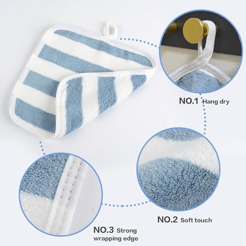 SINLAND Microfiber Facial Cloths Fast Drying Washcloth 8inch x 8inch Absorbent Face Wash Cloth Soft Makeup Remover Cloths