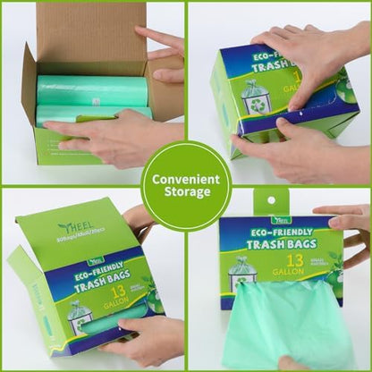 13 Gallon Tall Kitchen Trash Bags - Heavy Duty Leak-Resistant - 80 Count
