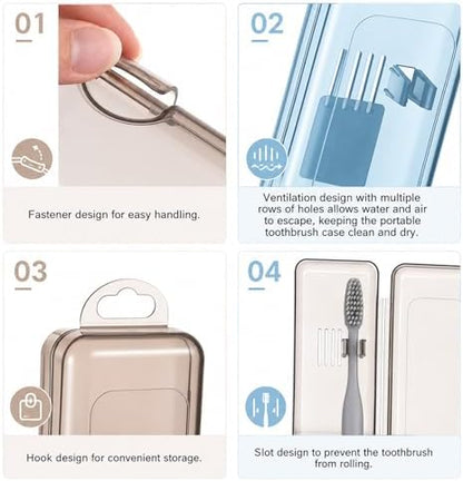 SynHHergyx 2 Pack Travel Toothbrush Holder Tooth Brush Case