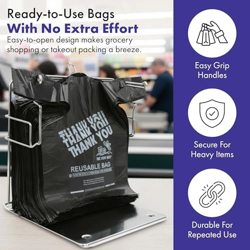 Thank You Plastic Grocery Bags 12"x7"x22" Heavy Duty 2.25 Mil