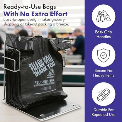 Thank You Plastic Grocery Bags 12"x7"x22" Heavy Duty 2.25 Mil