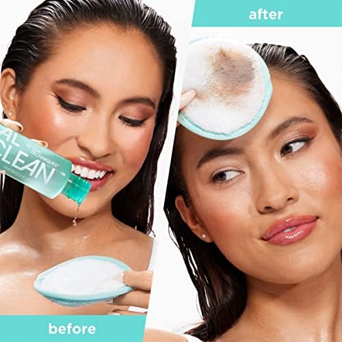 Real Techniques Real Clean Makeup Remover Pads, Reusable Makeup-Removing Rounds, Dual-Sided For Toner, Essence, Eye & Face Makeup Removal, For All Skin Types, 2 Count (Pack of 2)