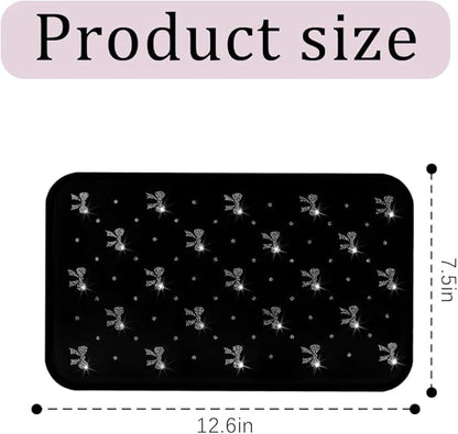 Car Center Console Cover, Waterproof Leather Bow Ribbon Vehicle Arm Rest Pad, Comfortable Automotive Interior Seat Box Armrest Protection Cushion Accessories, Universal Fit (Gray)