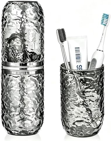 Travel Toothbrush Case, 2-in-1 Toothbrush Holder with Rinse Cups