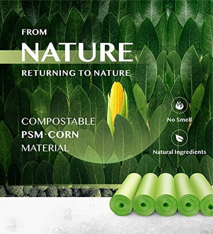 FORID 4 Gallon Garbage Bags, 150 Count, Unscented, Strong Trash Can Liners, 15 Liter Wastebasket Bags for Kitchen, Bathroom, Home Office, Green