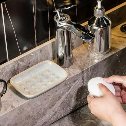 Miamolo Bar Soap Holder for Shower, Soap Dish Raised Design Save Soap Loss