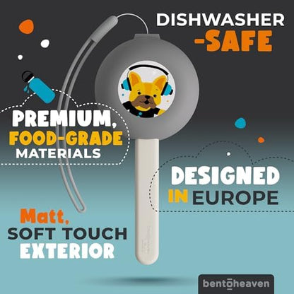 Bentoheaven Kids Utensils Set with Case, Reusable Fork & Spoon, Bulldog