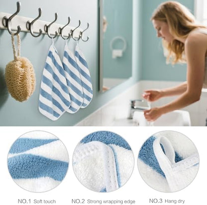SINLAND Microfiber Facial Cloths Fast Drying Washcloth 12inch x 12inch Absorbent Face Wash Cloth Soft Makeup Remover Cloths