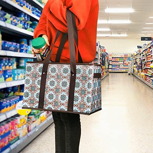 Foraineam Reusable Grocery Bags Set Durable Heavy Duty Tote Bag Collapsible Grocery Shopping Box Bag with Reinforced Bottom