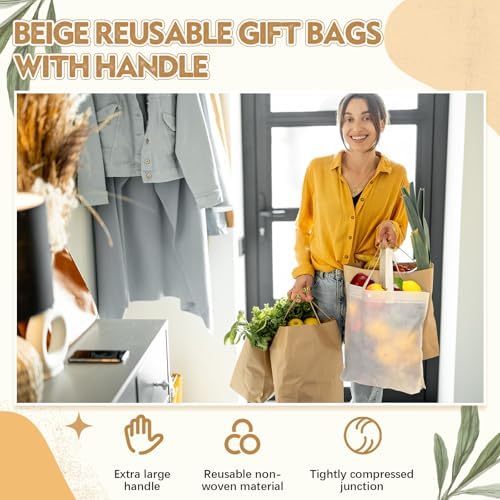 Paterr 100 Pcs Reusable Shopping Bags Bulk