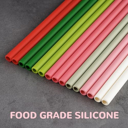 Tomorotec 15PCS Silicone Drinking Straws Fit for Stanley 40oz 30oz Tumbler