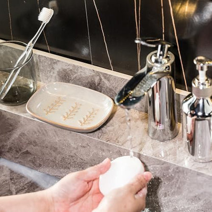 Miamolo Bathroom Soap Dish for Bar Soap, Raised Ridges Keep Soap Dry