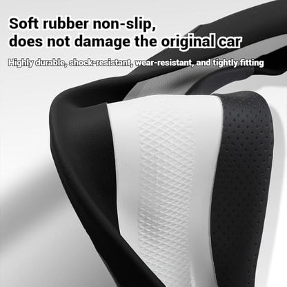 Leather Steering Wheel Cover 15 Inches Car Steering Wheel Cover Stretchy Easy Installation Durable Breathable Non-Slip for Honda Civic Accord Fit CRV HRV Pilot Odyssey Accessories -White