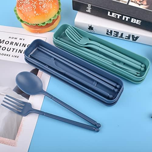 Portable Utensils Set with Case, 2 Sets Camping Travel Utensils Set