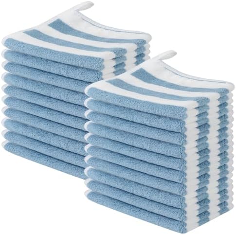 SINLAND Microfiber Facial Cloths Fast Drying Washcloth 12inch x 12inch Absorbent Face Wash Cloth Soft Makeup Remover Cloths