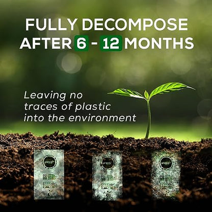ANECO 100% Home Compostable Food Waste Bags, 1.6 Gallon, 50 Count