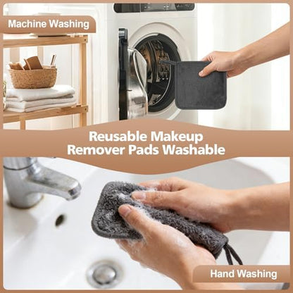Microfiber Makeup Remover Cloth, 6 x 6 Inch, 12 Pack, Grey