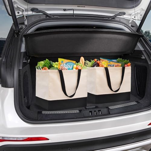 Extra Large Canvas Tote Bag with Pockets, Reusable Grocery Bags Heavy Duty