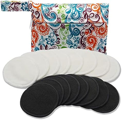 Pinowu Reusable Makeup Remover Pads (16pcs Pads + Carry Bag + Wash Bag), Washable Eco-Friendly Cotton Rounds Face Wipe for All Skin Types